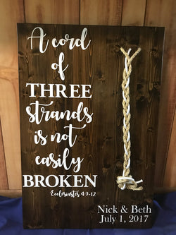 three strands custom wooden sign