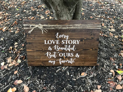 custom romantic wooden sign