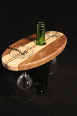 wooden wine glass holder