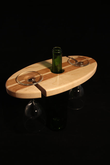 wooden wine glass holder