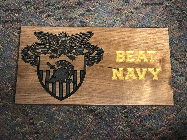 Beat Navy wooden sign