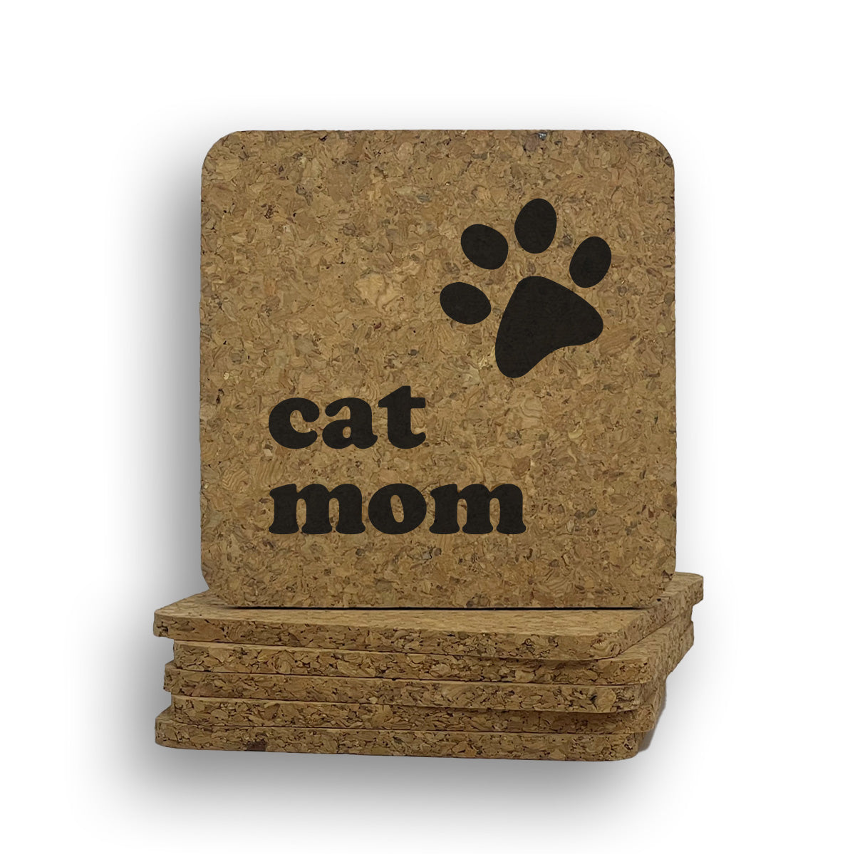 Cat Mom Coaster Wood Thingamajigs