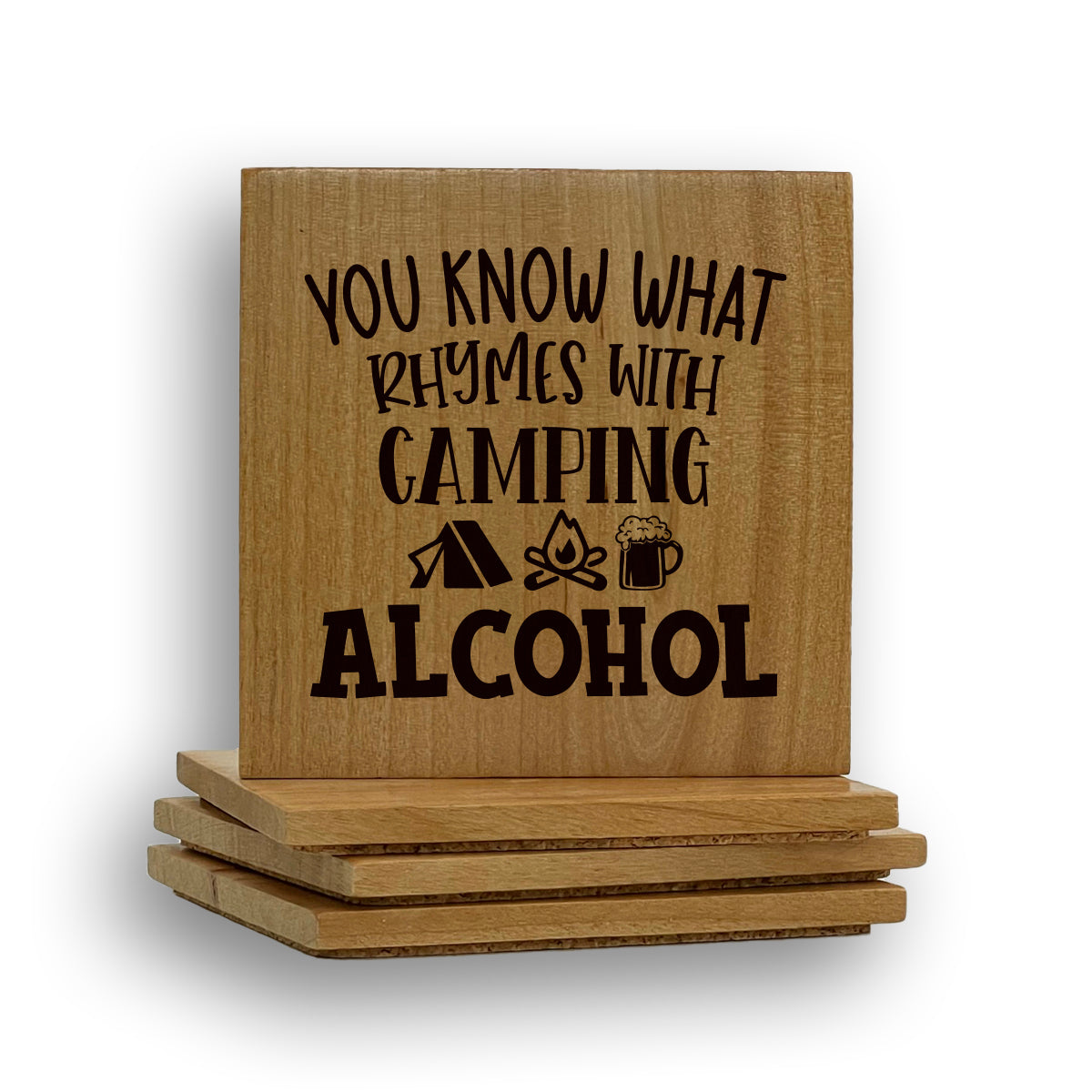 Rhymes With Camping Coaster Wood Thingamajigs