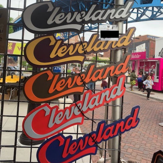 Bubble Script Cleveland Wall Hanging